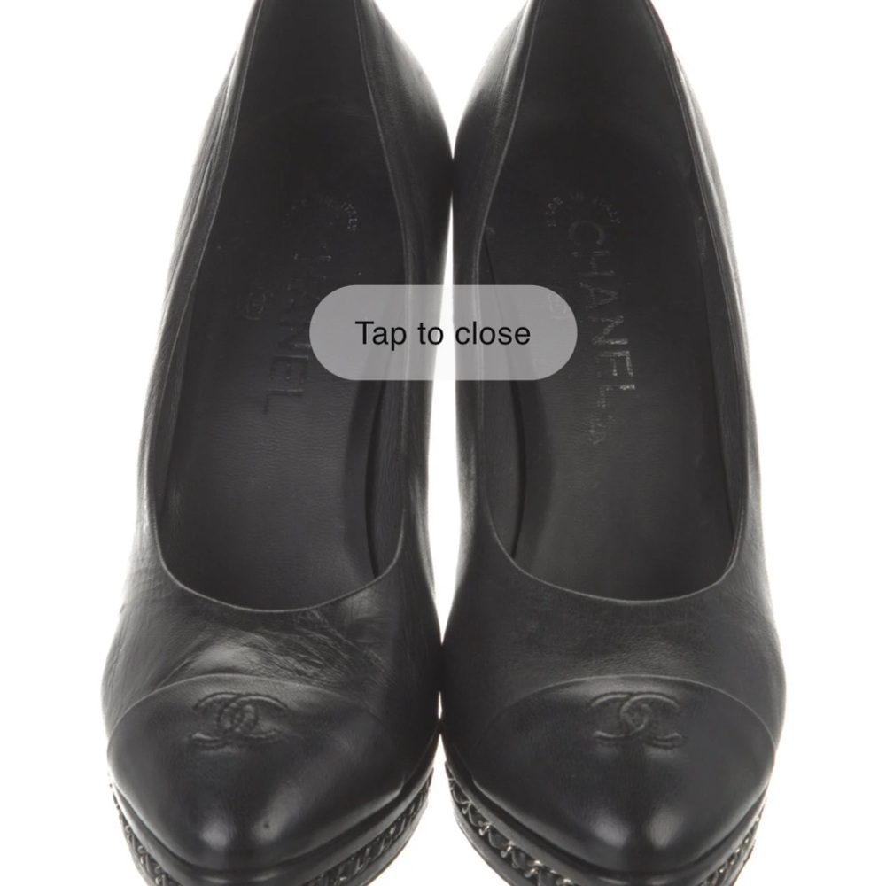 CHANEL Black Leather Heels Timeless Elegance